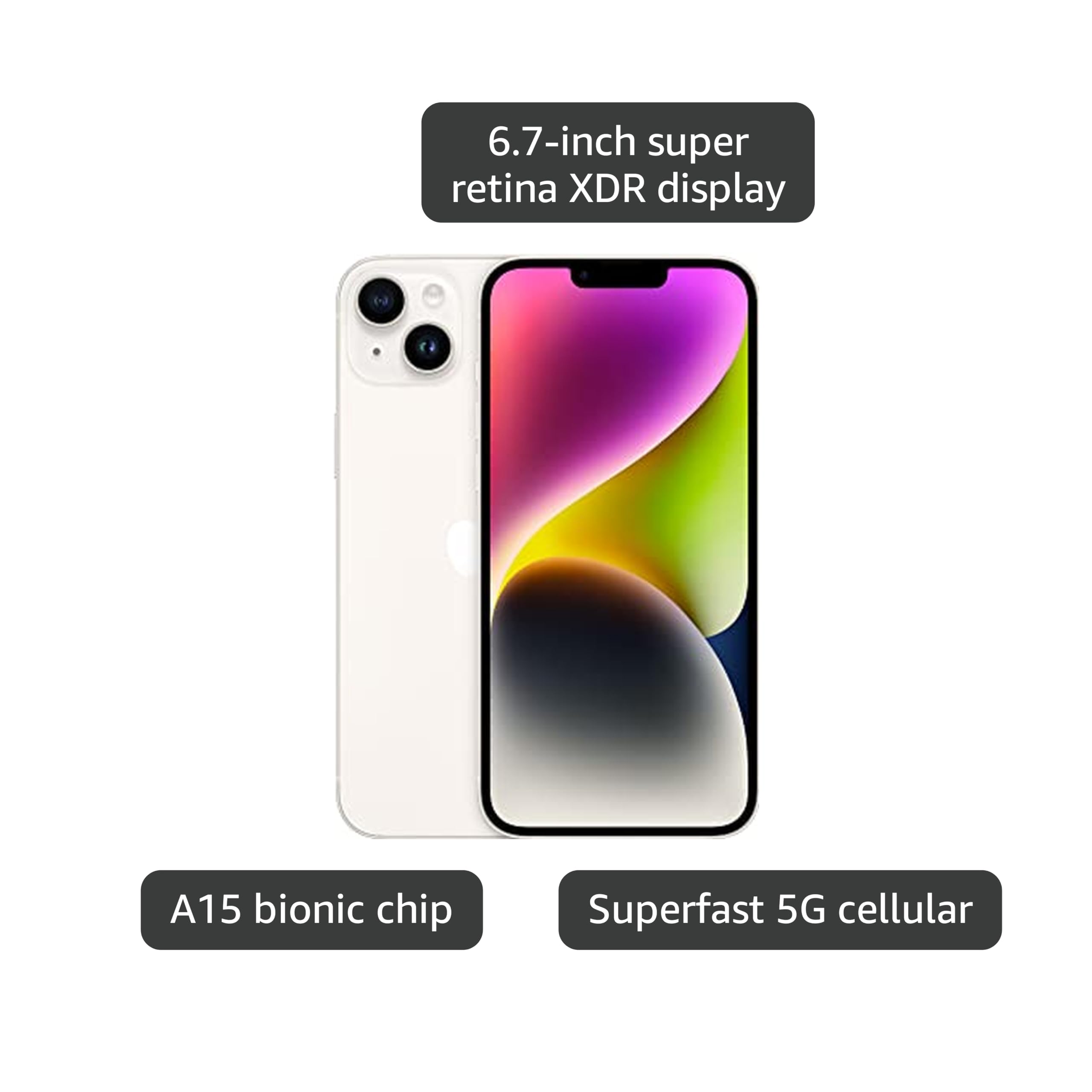 Amazon.com: Apple iPhone 14 Plus, 256GB, Starlight for AT&T